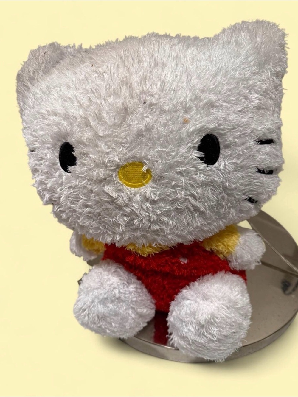 Sanrio White and Red Hello Kitty Plush with Yellow Nose